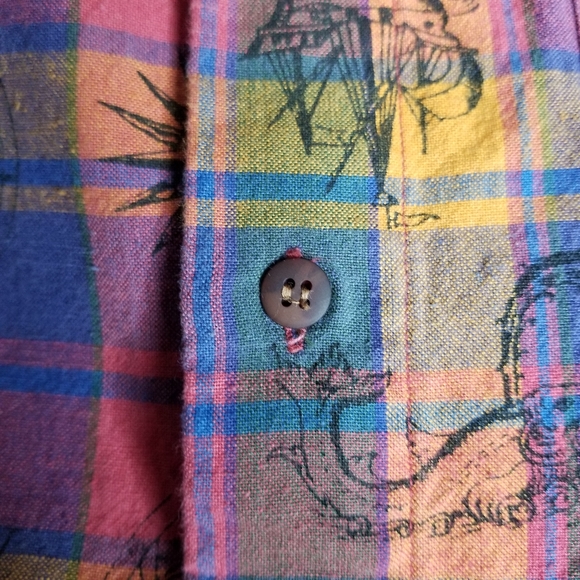 Cambridge Classics EUC L America plaid short-sleeved button-down map shi… - Picture 9 of 11
